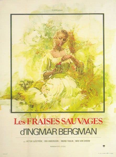 Affiche originale Les Fraises Sauvages 1973 Bergman rare lithographie Landi 60x80cm