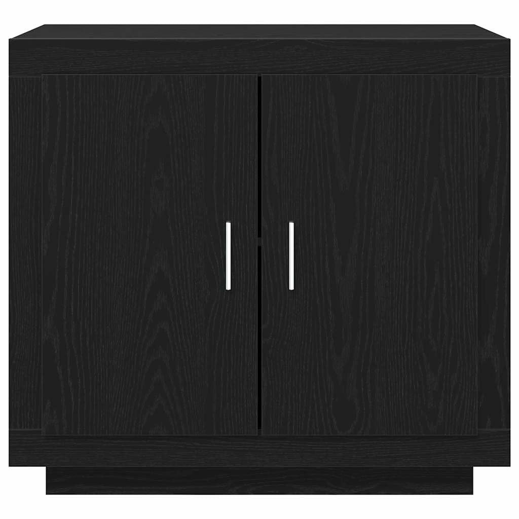 vidaXL Credenza Rovere Nero 80 x 40 x 75 cm Legno Multistrato, Credenza Moderna, Mobile Rettangolare, Arredamento Chic, Soluzione per Salotto, Cabinet Funzionale
