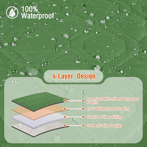 Image of VANSOFY 100% Waterproof Recliner Chair Covers, Recliner Cover Non-Slip Dog Chair Cover Furniture Protector Washable Slipcover with Pocket, Elastic Straps for Pets, Dogs(Vine Green, 23.6 inch)