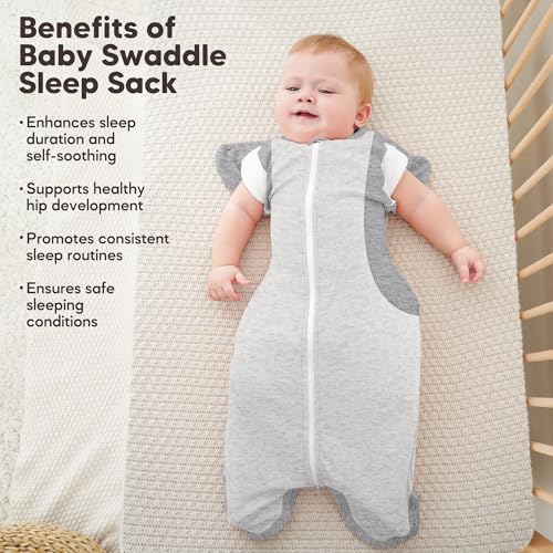 Image of Susurration 2-Pack Baby Swaddle Sleep Sacks - Swaddles for Newborns, Infant 0-3-6 Months, Baby Girls, Boys, Soft & Snug Newborn Sleep Sack, Nursery Swaddling Blankets