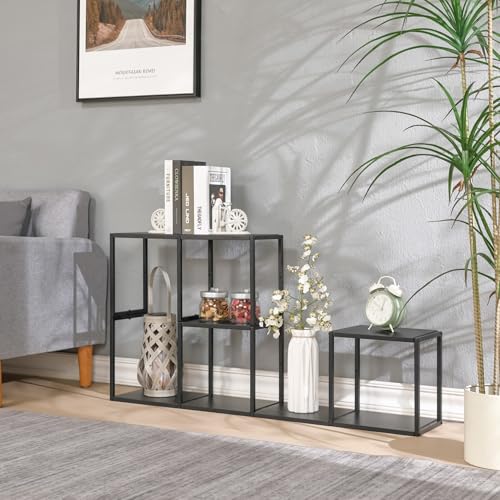 Set Nostened Di 5 Mensole Da Muro 28 X 28 X 20 Cm In Acciaio - Nero [En.Casa] - 4