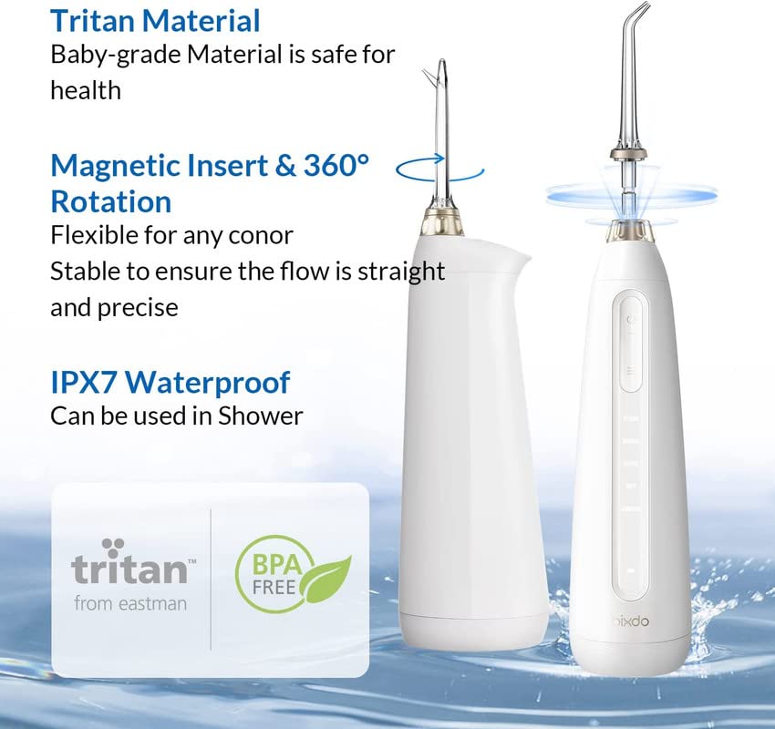 Image of P50 Premium Smart Water Flosser for Teeth Cordless Easy Cleaning 180ml Tank Magnetic Jet 5 Modes BPA Free IPX7 Pouch with 4 Nozzles Teeth Cleaner for Braces Implants Prevent Plaque Nice Gifts