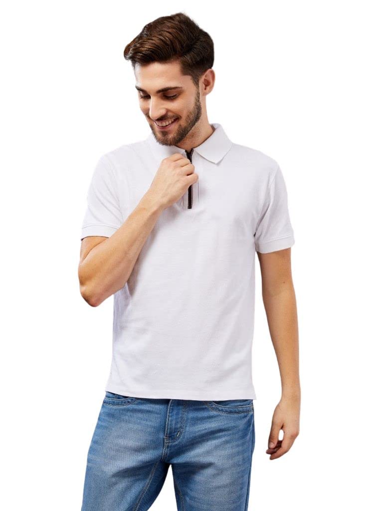 Men’s Zip Closure Polo-Neck T-Shirt | Half Sleeves Casual Tee for Men | Regular Fit Classic Shirt Men’s Zip Closure Polo-Neck T-Shirt | Half Sleeves Casual Tee for Men | Regular Fit Classic Shirt