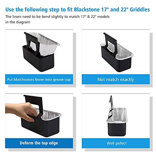 Matchwaves 20 Pack Blackstone Grease Cup Liners, Grease Catcher Liner, Aluminum Foil Drip Pan For 28 And 36 Inch Blackstone Griddle #TOP5