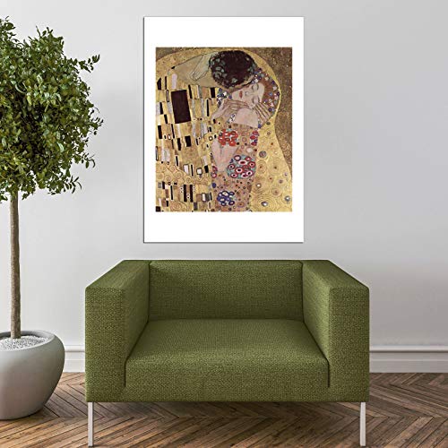 Affiche Gustav Klimt Le Baiser format Medium pour chambre parentale