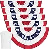 USA Pleated Fan Flag American US Bunting Flag Patriotic Half Fan Banner Flag with Canvas Header and Brass Grommets for 4th of July Memorial Day Indoor Outdoor Decoration 5 2×4 Feet