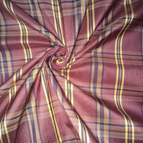 Tissu Dupion 100% soie haut de gamme coloris prune violet jaune pour haute couture