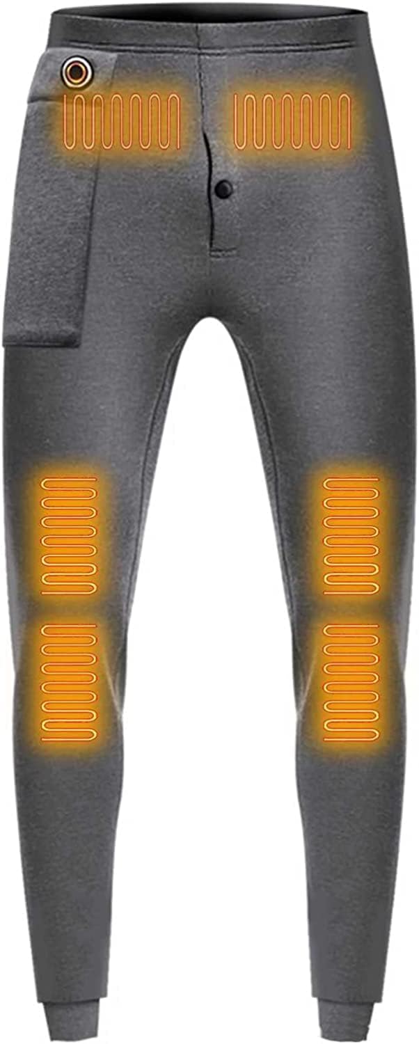Cold-Proof Washable Thermal Underwear Pants for Men, Electric Heated Warm Leggings USB Rechargeable(No Battery)