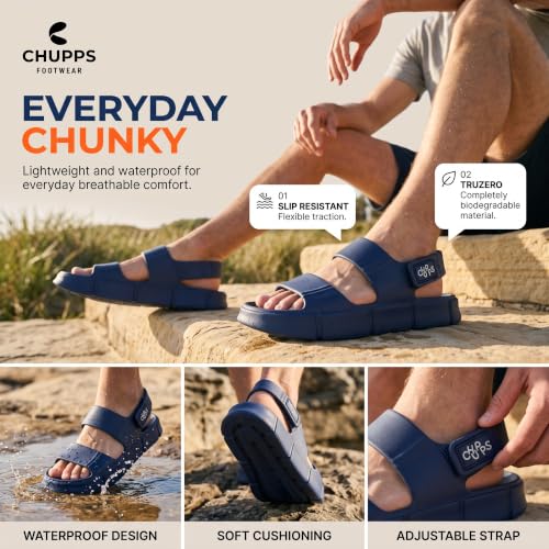 CHUPPS Men's Chunky Sandals Blue - Image 6