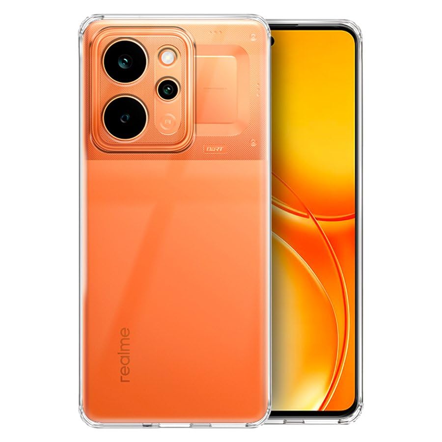 Image of Fashionury Crystal Clear Case for Realme P4 Power 5G / Realme Narzo Power 5G | Yellowing Resistance | Transparent TPU Silicone | Raised Camera Lips | Slim Transparent Cover