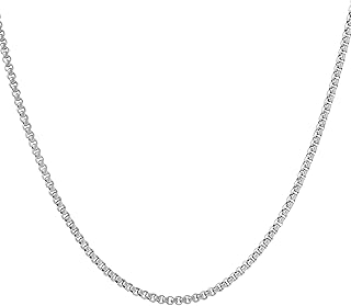 Yellow Chimes Classic Stainless Steel Silver Box Chain Necklace Silver Plated Chain for Men (Silver) (YCSSCH-216BOX-SL)