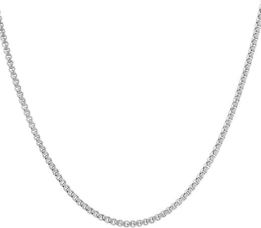 Yellow Chimes Classic Stainless Steel Silver Box Chain Necklace Silver Plated Chain for Men (Silver) (YCSSCH-216BOX-SL)
