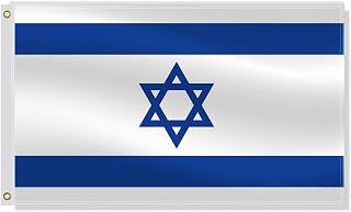 3×5 FT Israel Flag,Large Israeli National Decor,Double Side Digital Printed 75D Polyester Banner with Canvas Header Brass Grommet for Outdoor Indoor Parade Car