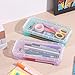 Mr. Pen- Pencil, Crayon Box, Assorted Color, 2 Pack, Clear Plastic Hard Pencil Case