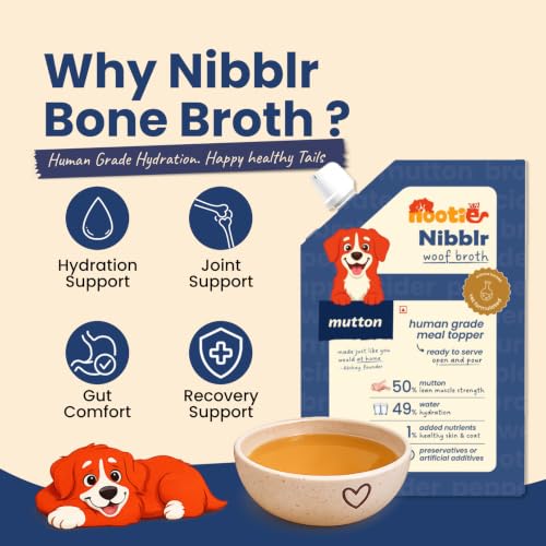Image of Nootie Bone Broth for Dogs & Cats | Slow-Simmered 12+ Hours | Collagen + Glucosamine | Gut Health & Joint Support | Hydrating Meal Topper | Preservative-Free | Pack of 3 (Mutton)