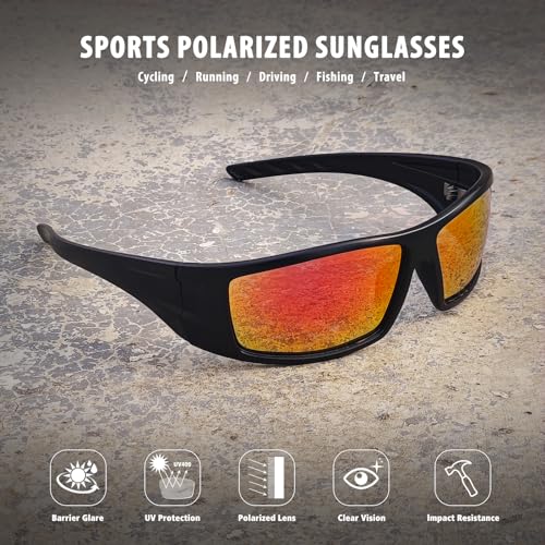 Image of Polarized Sports Sunglasses for Men Women,Driving Fishing