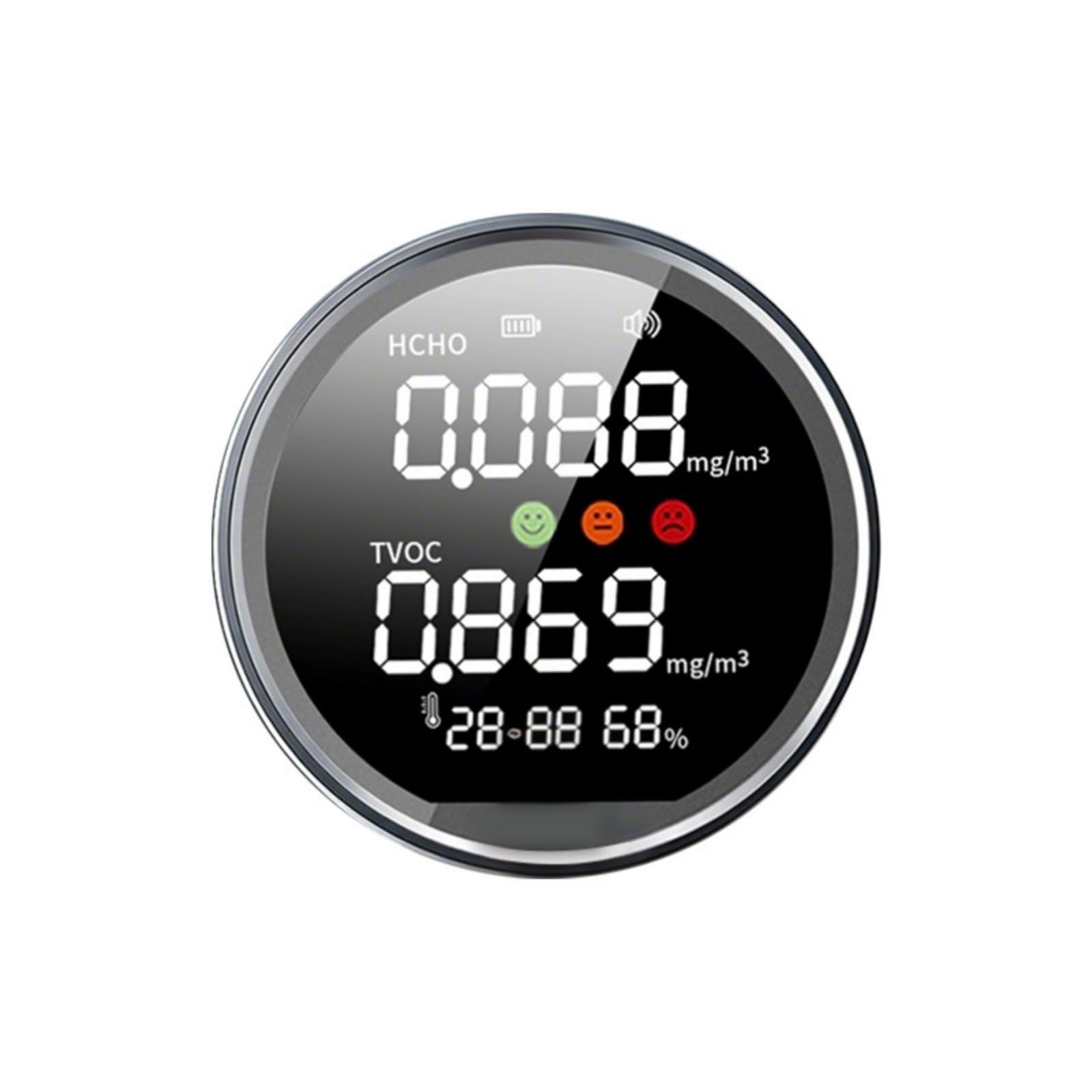 Digital Indoor Air Monitor with Over Limit Alarm Function for Formaldehyde TVOC and Temperature Measurement Handheld Air Pollution Detector