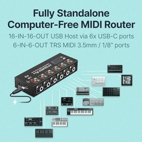 Image of CME H12MIDI Pro Portable USB Host MIDI Interface | Router, Filter, Mapper, TRS A /B + USB-C, 480 Channels, 9V /5V Dual Power, For Complex Rigs and Pedalboards