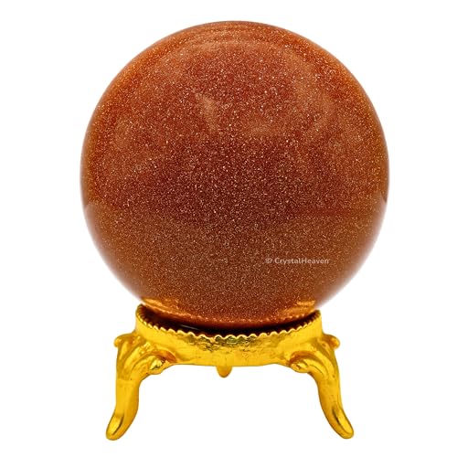 Image of Certified Red Goldstone Crystal Ball for Meditation - Premium Crystal Vastu Items for Home and Feng Shui Items for Good Luck - Ideal for Pooja Supplies and Spiritual Practices (1.5 inch Inch)