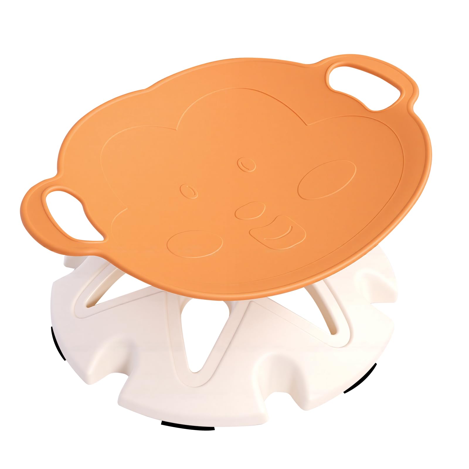 Panana Spinning Swivel Chair for Kids,Indoor Floor Seating with 360 Degree Rotation Base, Children's Spinning Seat for Sensory Balance Coordination (Orange)