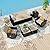 QUYZE 6 Piece Patio Furniture Set, Wicker Patio Conversation Sets with Swivel & Recline Chairs, Outdoor Sectional Sofa Sets with 2 Storage Ottoman, Outdoor Patio Recline Set for Backyard