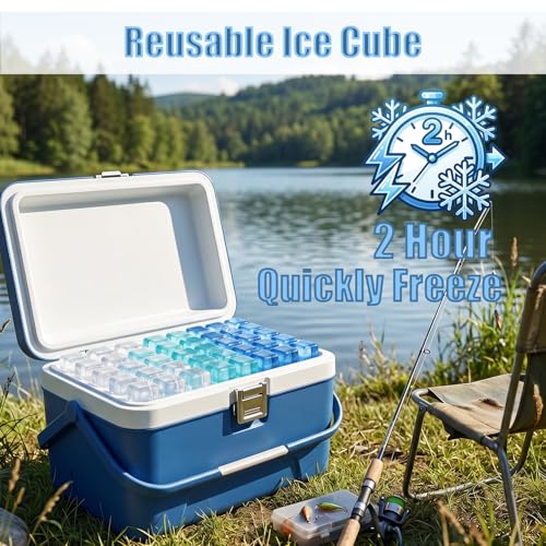 Cubos de hielo reutilizables 360 unidades azul miniatura 4