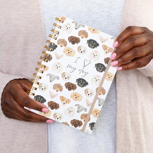 Journal à spirales chiens couverture rigide élastique carnet 240 pages