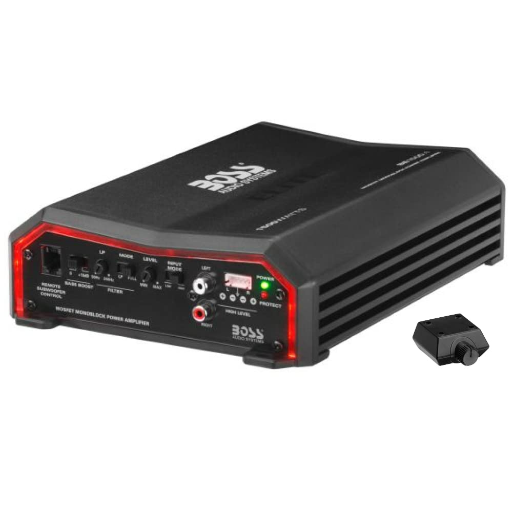 1 amplificatore monofonico compatibile con BOSS AUDIO SYSTEMS ELITE BE1500.1 1 canale da 1500 watt max classe a/b controllo remoto incluso, 1 pezzo