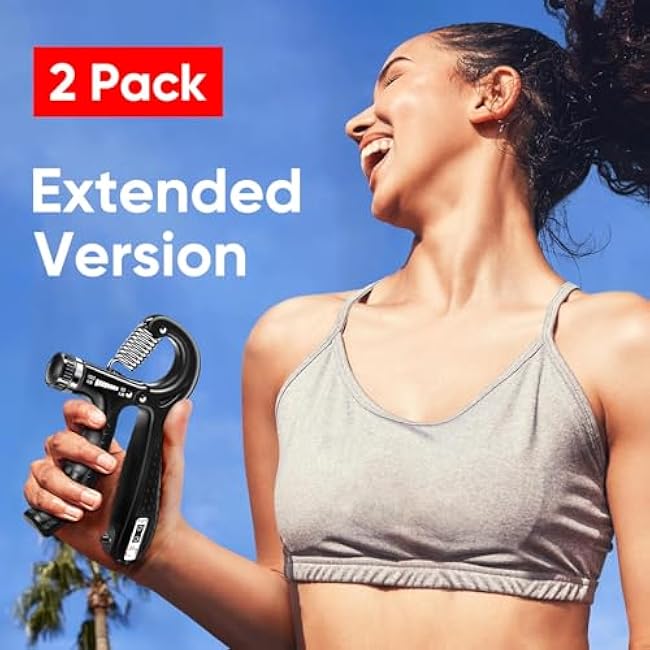 Grip Strength Trainer Kit (2 Pack), Forearm Strengthener, Hand Grip Gripper Strengthener, Fitness Exercise Workout Equipment, Hand Strengthening Devices, Forearm Exerciser, Finger Strengthener