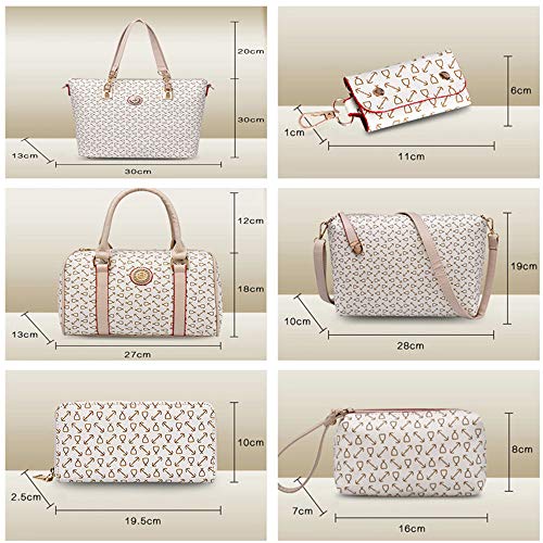 Set de 6 bolsos de mujer en cuero PU clásico miniatura 5