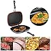 CHICIRIS Double Sided Frying Pan, Aluminum Grill Pan for Kitchen, Multi-Purpose Double Grill for Egg Omelet, Sandwich, Meat, BBQ, Panini, Breakfast, Outdoor, Barbecue, Home Cooking