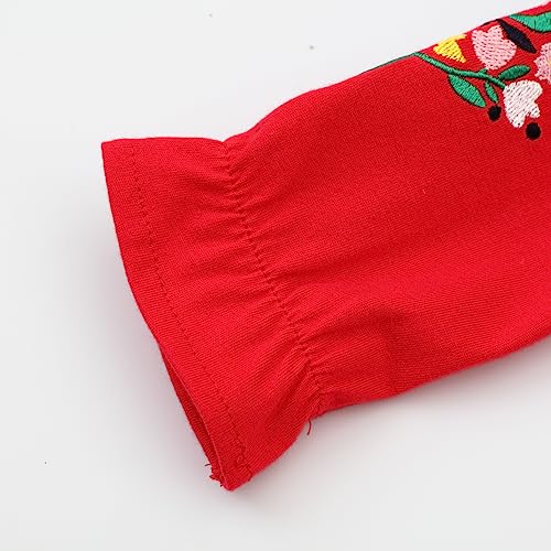 Image of Girls Cotton Long Sleeve Casual Cartoon Appliques Striped Jersey Dresses