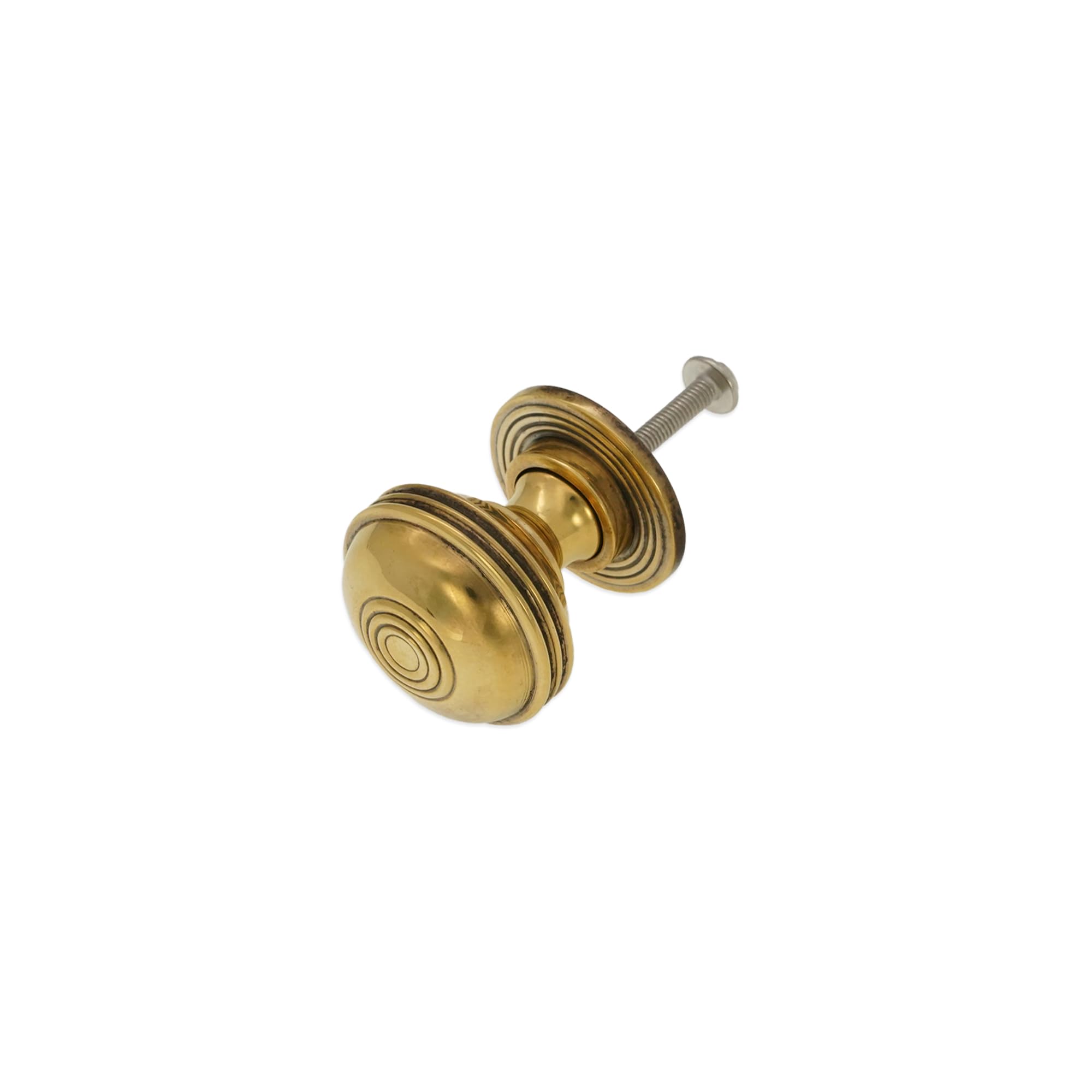 Infinity Decor Aged Brass Antique Style Preston Reeded Brass Cupboard Knob Handle 32Mm – Suitable For Furniture Wardrobe Cabinet Pull Handles
