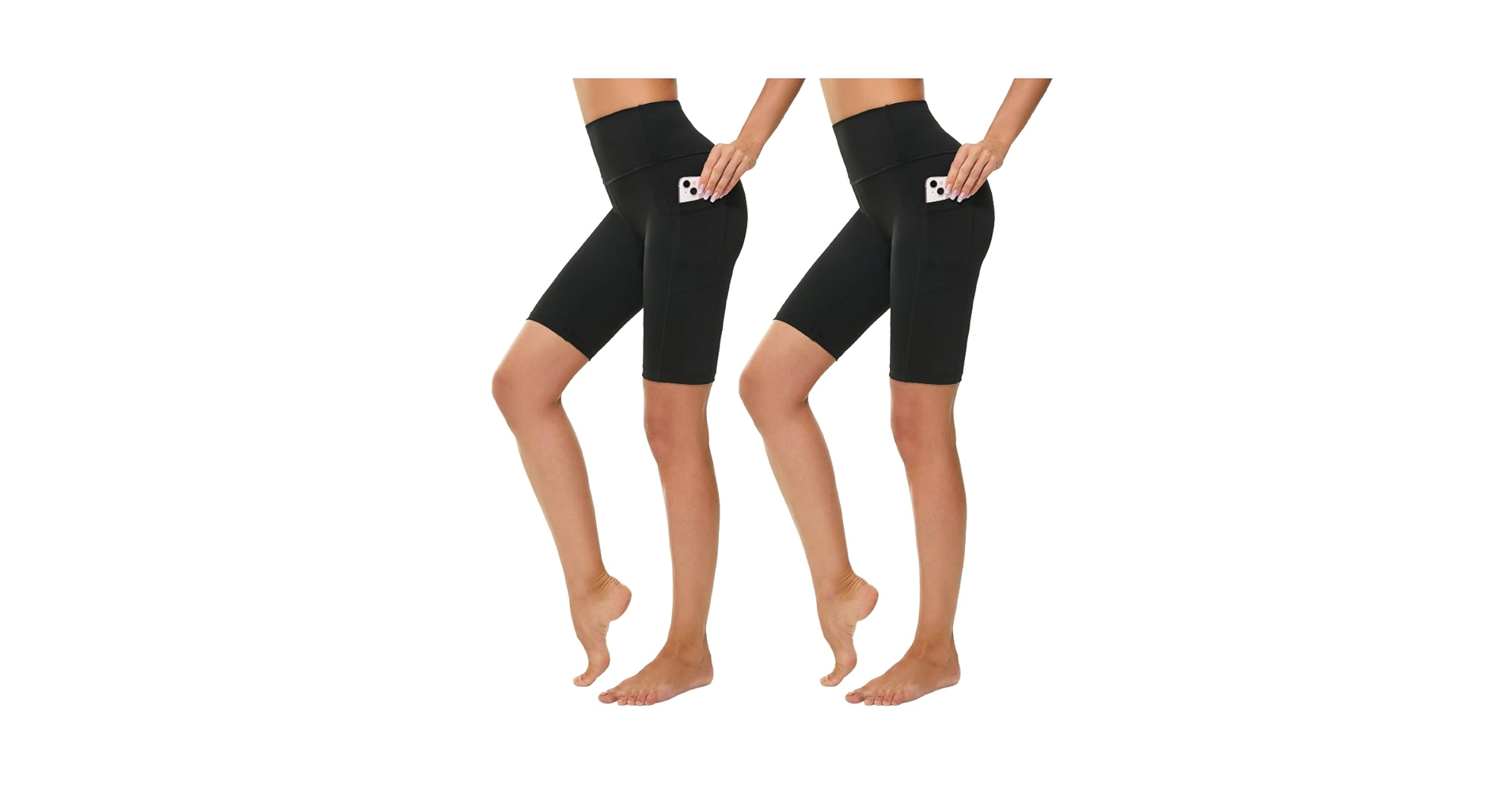 Zinmore Women's Knee Length Tights Yoga Shorts Workout Pants