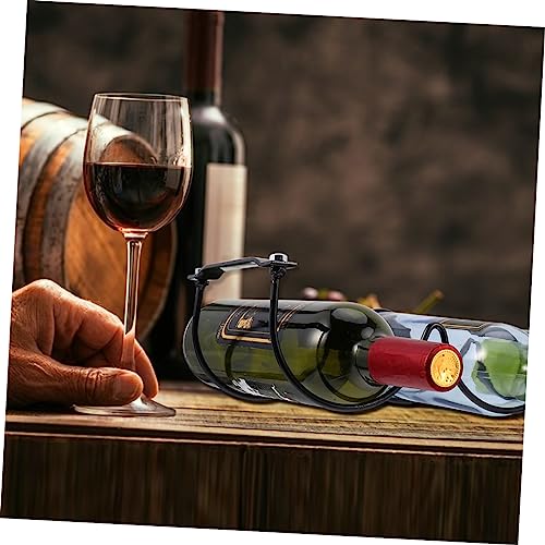 Soporte de vino de hierro para gabinete negro miniatura 3