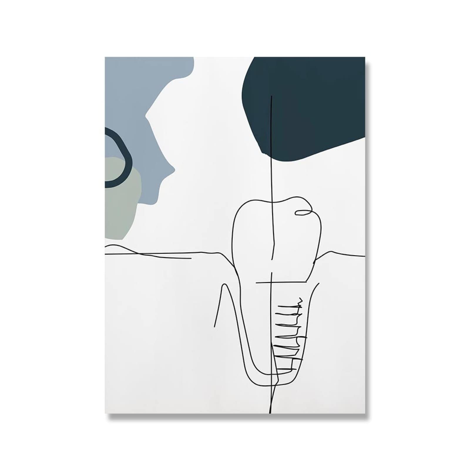 Oral Dent Fleur Dentiste Chirurgie Outil Toile Tableau Murale Art Style