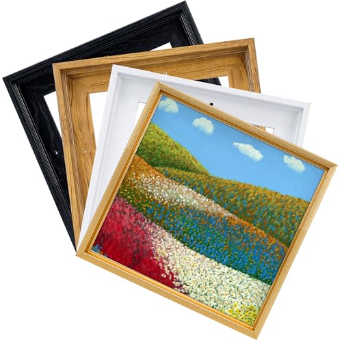 Image of Square 20x20 Canvas Floater Frame with 0.6 inch-0.9 inch Deep, Canvas Floating Frame for Oil Painting, Art Prints Artwork Frames(20 inchx20 inch,Black)