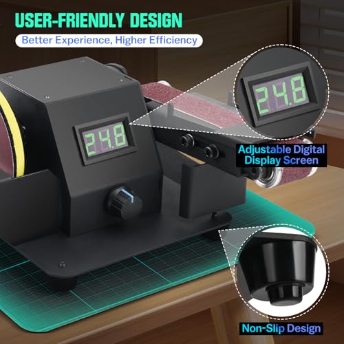 Mini serra de mesa multifuncional 4-1 com visor LED de tensão e 7 velocidades ajustáveis, mini serra