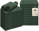 Utopia Towels Cotton Bleach Proof Salon Towel 16 by 27 inches, Bleach Safe Gym 100% Cotton Hand Towel, 24 Pack, Forest Green