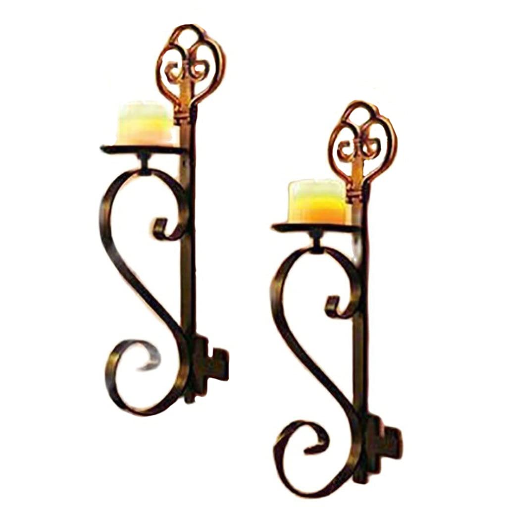 zhangxin zhutai Creative Wall Hanging Candle Holder Retro Candlestick Metal Living Room Courtyard Candles Home Decoration Gift candlestick (Colour Name : Onecolor)