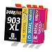 Produktbild DOREINK Kompatibel Tintenpatrone als Ersatz für HP 903 903XL Multipack Patronen für Officejet 6950 Pro 6970 6760 6978 6979 6965 6968 All-in-One Drucker(Schwarz/Cyan/Magenta/Gelb, 4er-Pack)