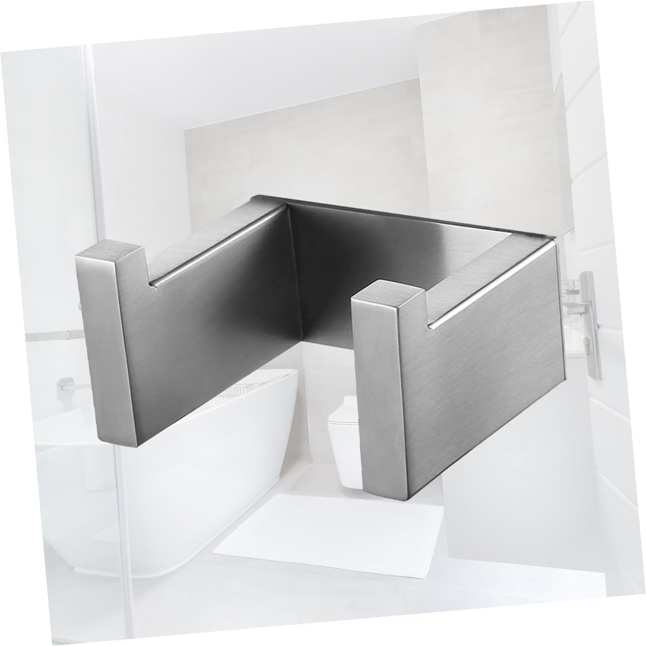 NUOBESTY 2 Piezas percha sencilla Gancho Almacenamiento de toallas para el baño manos abrigo colgador de estilo moderno perchas antioxidantes acero inoxidable 304