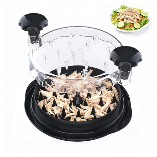 RAINBEAN Chicken Shredder Transparent Lid Meat Shredder Tool Twist for Quick Shredded Pork Beef Dishwasher Safe