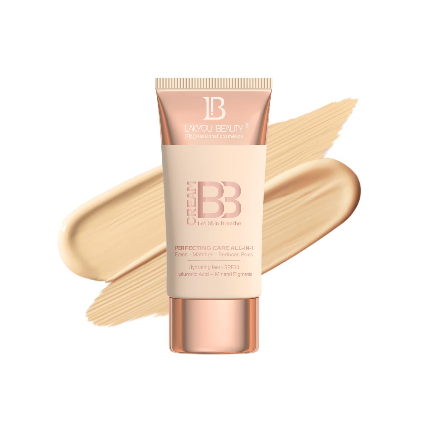Lakyou Beauty BB Cream Let Skin Breathe - Perfecting Care All-in-One, Evens, Mattifies, Reduces Pores, Hydrating with SPF 30, Hyaluronic Acid & Mineral Pigments, 60ml (03(Natural Beige), 60)-image-17
