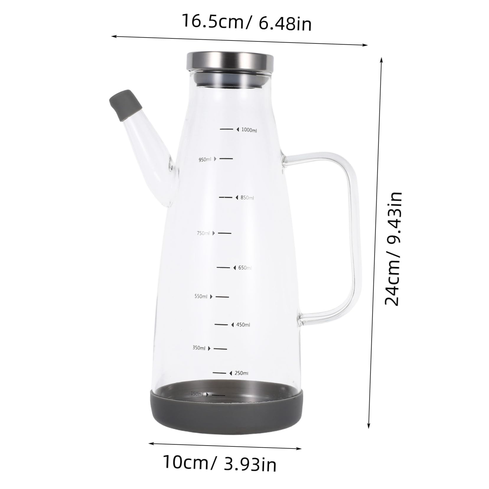 PRETYZOOM 2 Piezas Dispensador de vinagre de cocina botella de dispensador de aderezo de ensalada botella de llovizna de aceite jarra de aceite de oliva aleación de aluminio Transparente