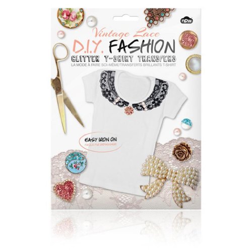 Transferts paillettes T-shirt customisation dentelle vintage DIY couture