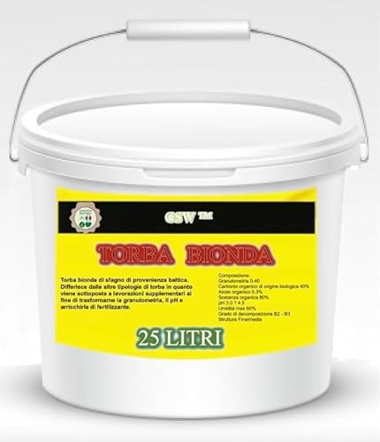 TORBA (BIONDA) ACIDA DI SFAGNO (BALTIC PEAT) (c.ca 32-38 kg – 250 lt). (25 Litri Secchio)