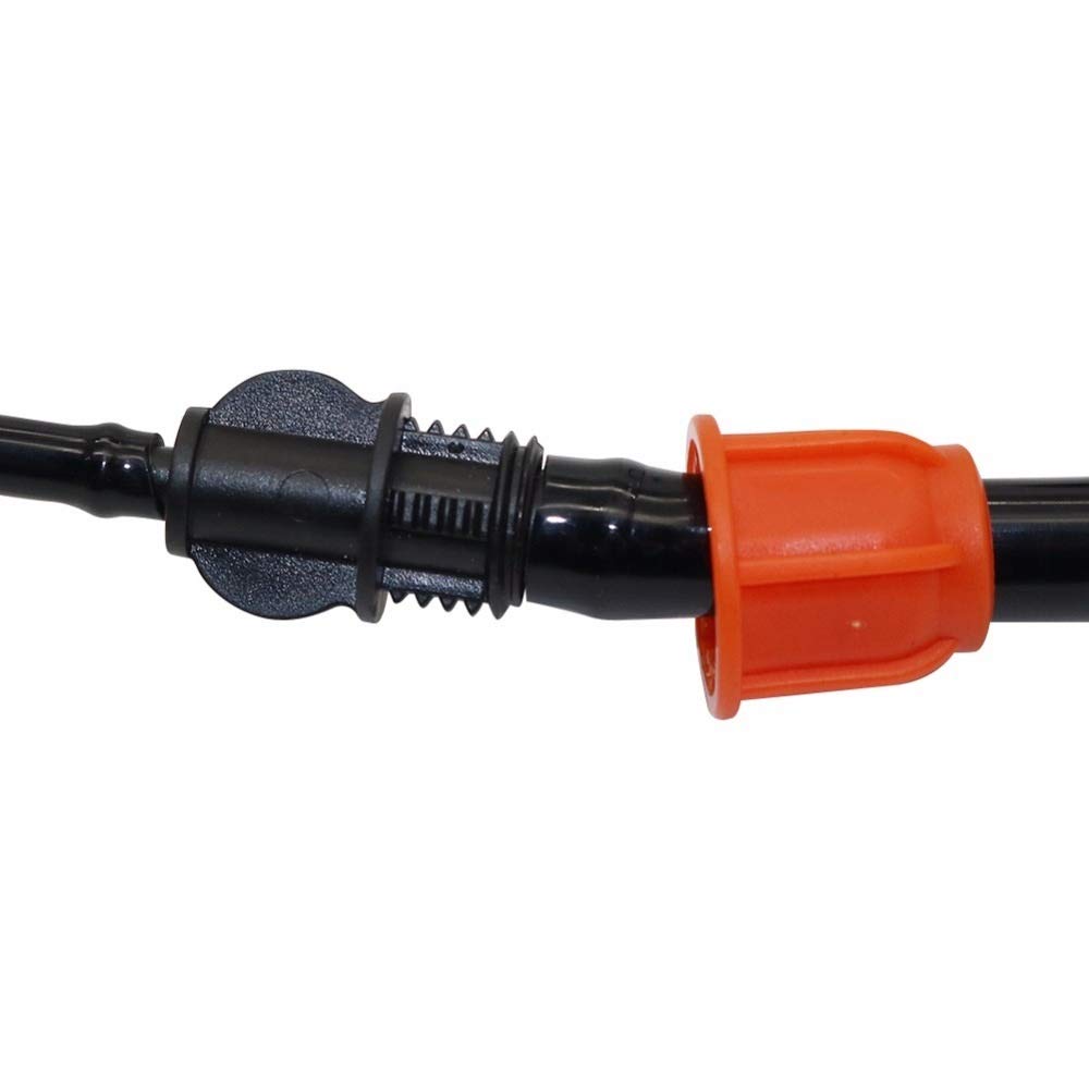 Złącze do węża ogrodowego 4/7 mm do 8/11 mm, proste złącze z nakrętką blokującą, ogrodowe mikroprzewody nawadniające, reduktor, proste złącze 100 szt. (kolor: Pomarańczowy, średnica: 3/8")