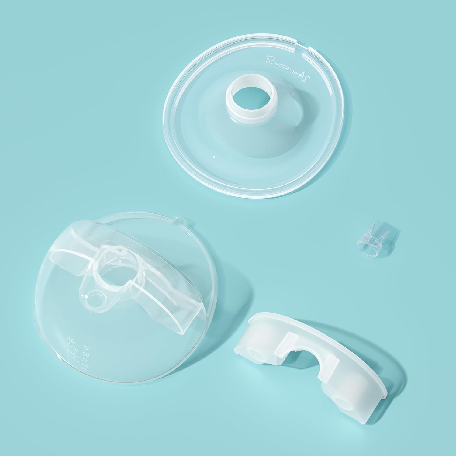 Paruu P16 Replacement Full Set Collector Cup, Only Compatible with P16 Wearable Breast Pump (150ml, 24mm Flange), Original Accessories, 1 Set