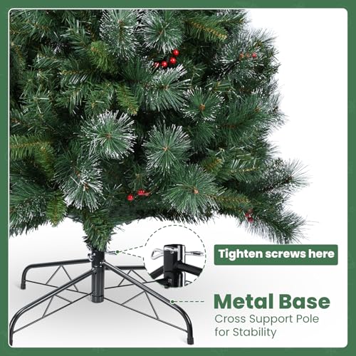 Árbol de Navidad artificial de 165cm de fácil montaje en 3 partes con base 5